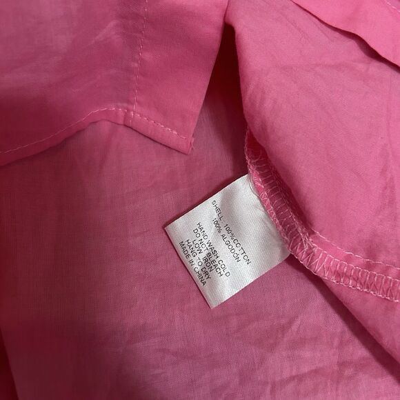 KARLIE RUFFLE Colorblock 1/2 Sleeve Top Pink Orange Blouse Women's Size Large - Picture 9 of 9